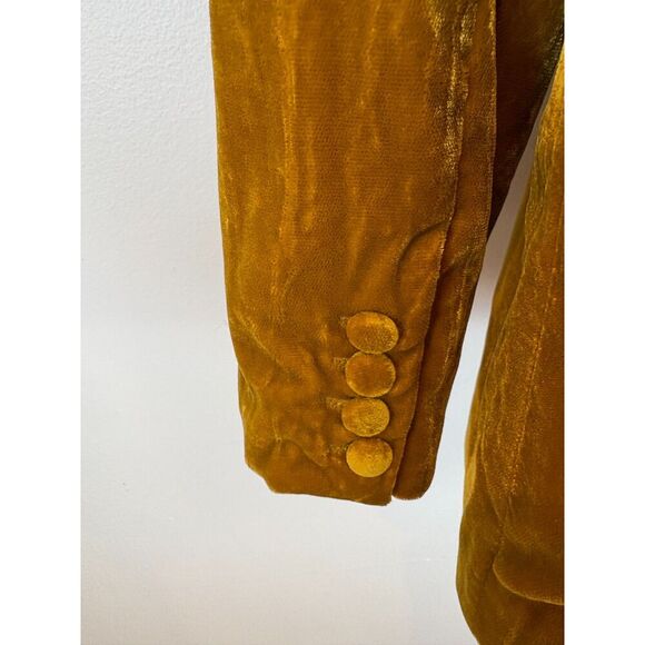 Staud Velvet Pantsuit, Size S/6, Butterscotch, Blazer & Wide-Leg Pants - Picture 4 of 14